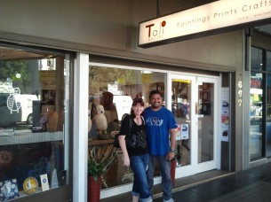 Wayne McGinness and his wife, Lucy, visiting Tali Gallery