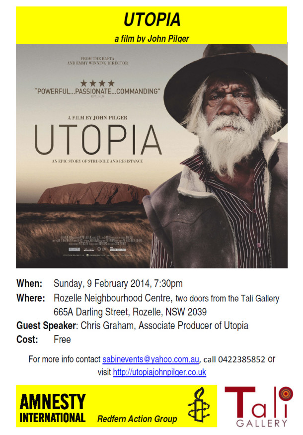 John Pilger's Utopia Free Screening