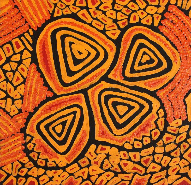 Aboriginal Art 30x30s ready to hang on the wall