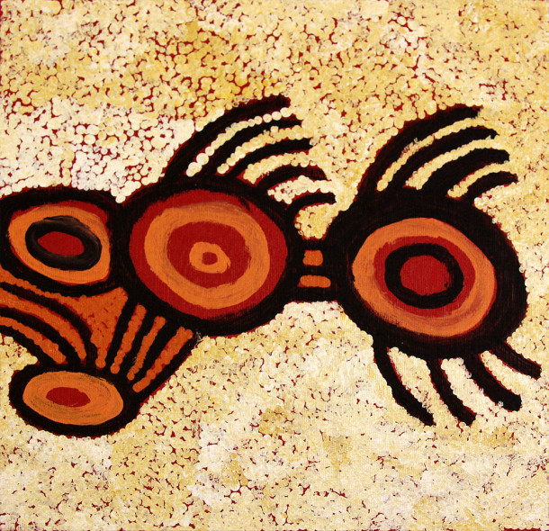 Aboriginal Art 30x30s ready to hang on the wall