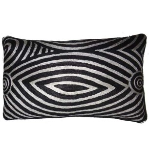 Black and White Oblong Cushion Cover