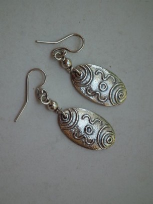 Mavis Wari silver earrings at Tali Gallery