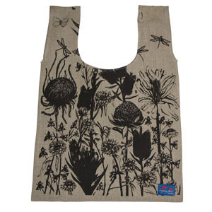 Australian Wildflowers Screenprinted Linen tote