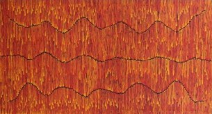 Waru Bushfire at Tali Gallery