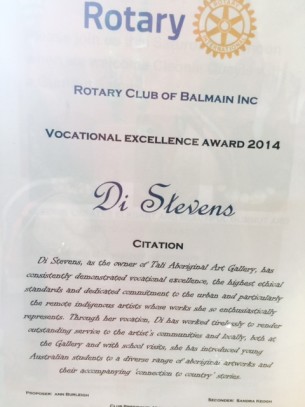 Rotary Award to Tali Gallery